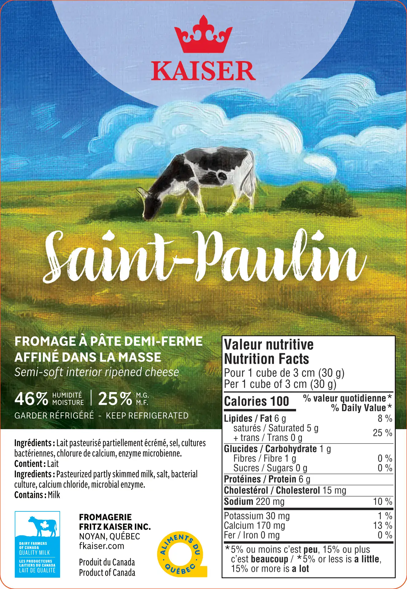 Fromagerie Fritz Kaiser Saint Paulin étiquette