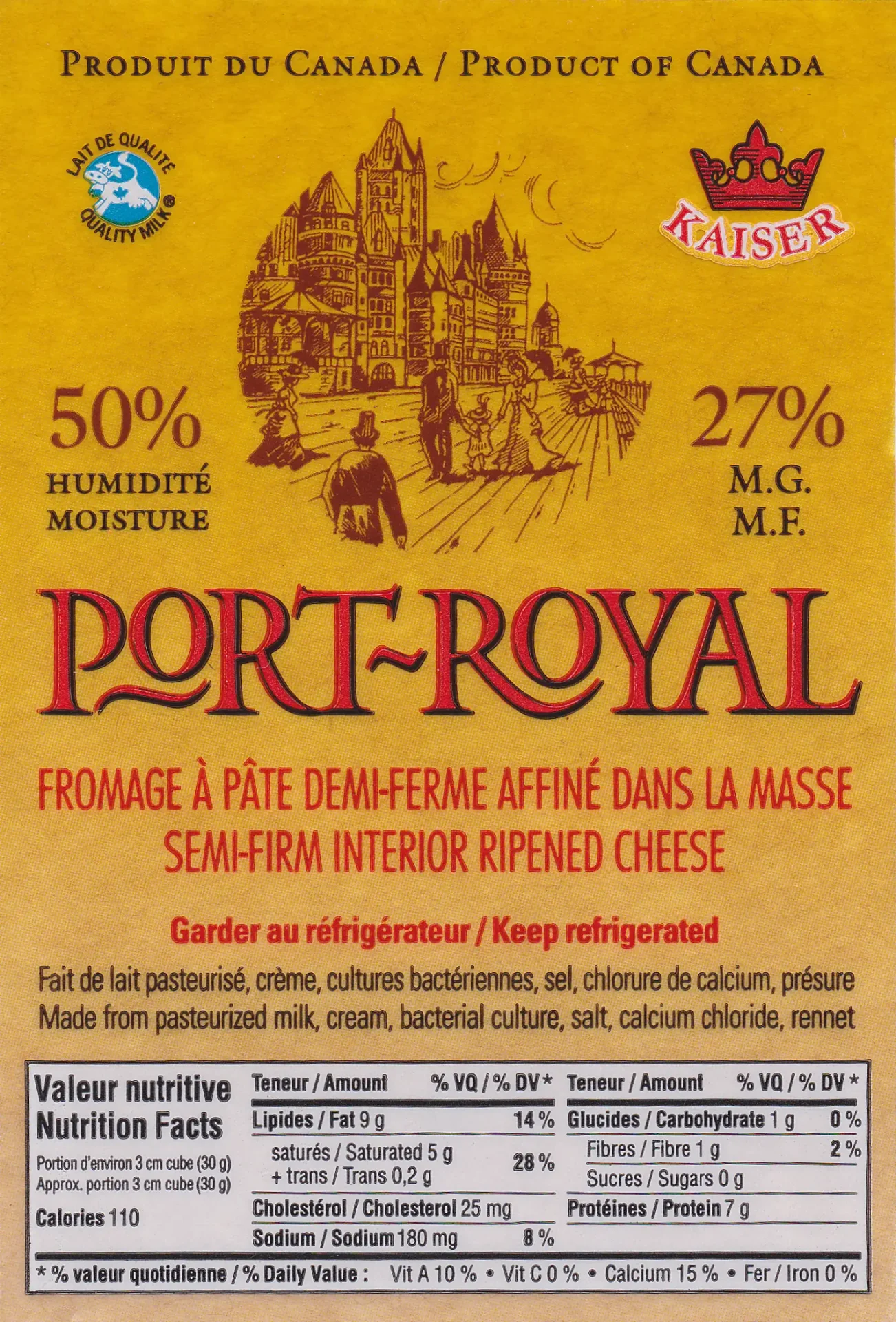 Fromagerie Kaiser Port Royal étiquette