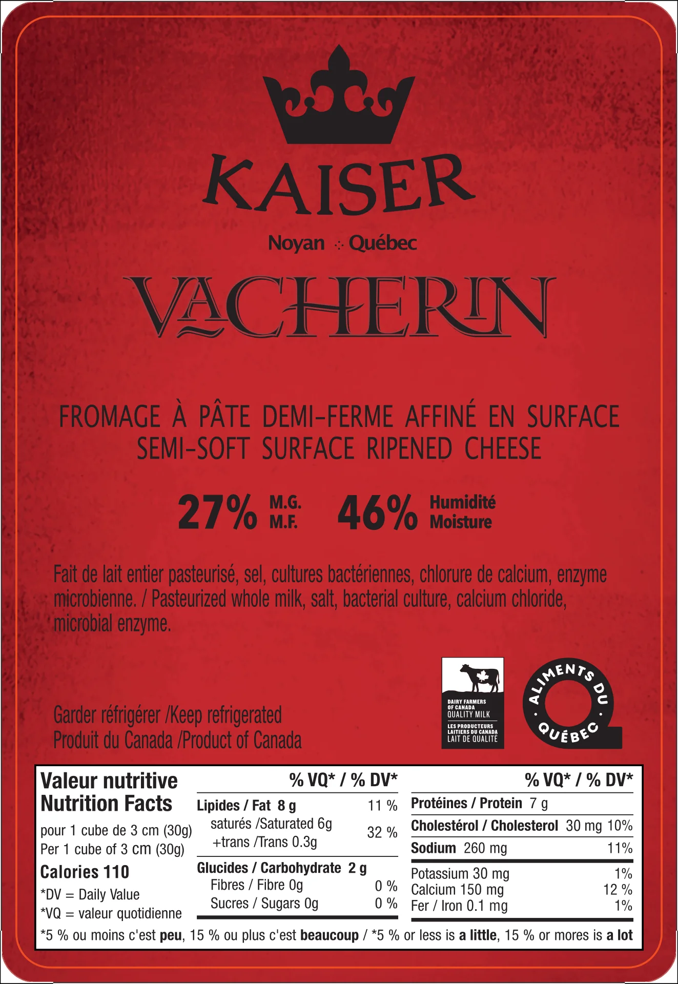 Vacherin - étiquette