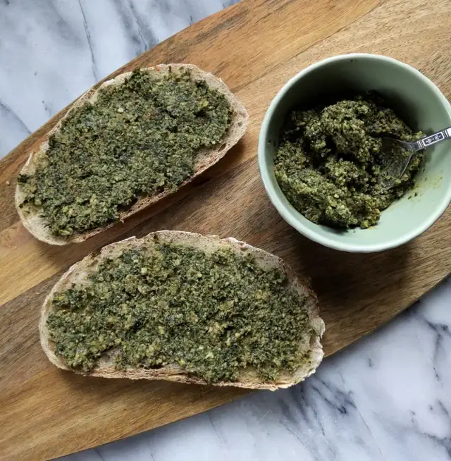 Toast raclette pesto etape 2